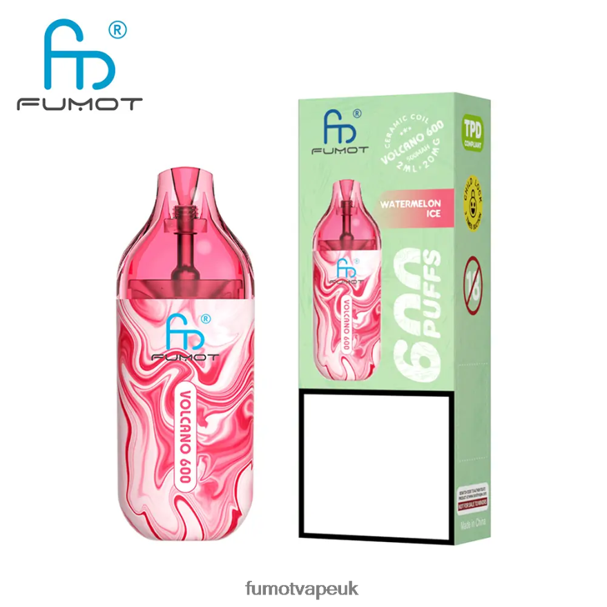 Fumot Volcano 600 TPD-Compliant Disposable Vape - 2ML (3 Pieces Set) N2LF8N291 - Fumot Vape UK Watermelon Ice