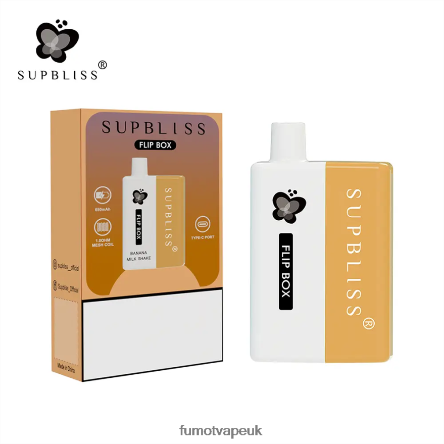 Fumot Supbliss Flip Box 6000 Replaceable Vape Kit - 10ML (1 Piece) N2LF8N330 - Fumot Vape Flavors Banana MilkShake
