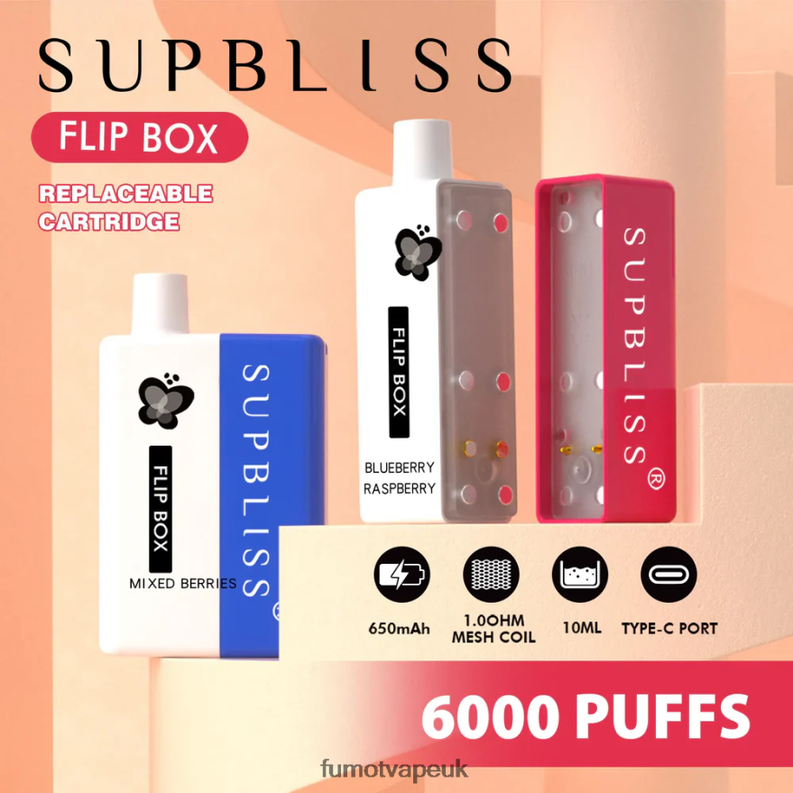 Fumot Supbliss Flip Box 6000 Replaceable Vape Kit - 10ML (1 Piece) N2LF8N334 - Fumot Vape Shop Double Apple