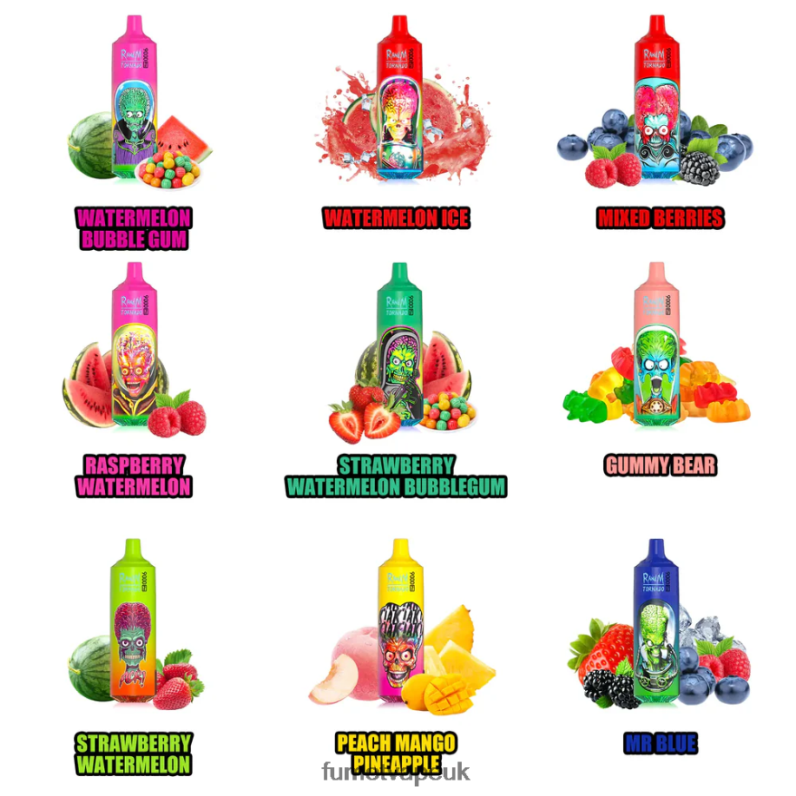 Fumot Tornado 1 Piece 9000 Pro 18ML Disposable Vape N2LF8N233 - Fumot Vape Online Shop Strawberry Ice