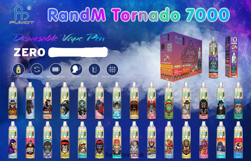 Fumot Tornado 7000 Disposable Vape Pen 0% - 14ML (1 Piece) N2LF8N535 - Fumot Discount Code Red Energy Ice