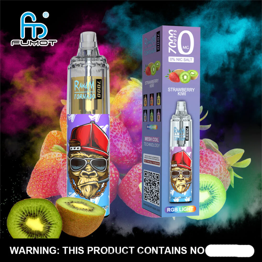 Fumot Tornado 7000 Disposable Vape Pen 0% - 14ML (1 Piece) N2LF8N540 - Fumot Vape Flavors Strawberry Grape